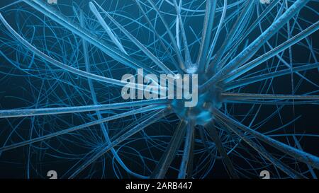 Illustration conceptuelle des cellules neurone illustration 3D haute résolution Banque D'Images