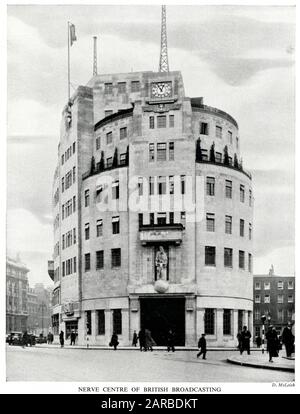 BBC Broadcasting House, Portland place, Londres W1, a ouvert en 1932. Banque D'Images