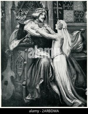 Le roi Richard II d'Angleterre et la princesse Isabelle de Valois, sa deuxième épouse qu'il épousa en 1396. Banque D'Images