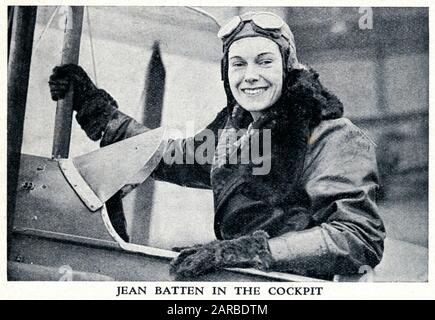 Jean Batten (1909 - 1982), aviateur néo-zélandais. Elle a effectué un certain nombre de vols en solo record à travers le monde, y compris le premier vol solo de l'Angleterre à la Nouvelle-Zélande en 1936. Banque D'Images