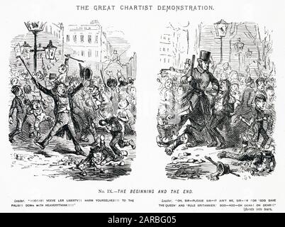 Cartoons, The Great Chartist Demonstration -- non IX, le début et la fin. Banque D'Images