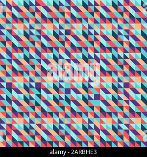 Motif géométrique vectoriel transparent de triangles colorés pour textiles, emballages, impression de papier, fonds et textures simples. Illustration de Vecteur