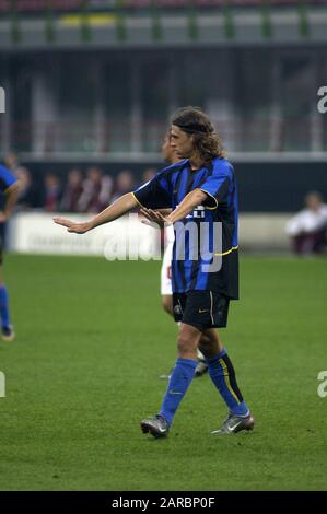 Milan Italie, 25 septembre 2002,' G.Meazza' Stadium, UEFA Champions League 2002/2003 , FC Inter - FC Ajax : Herman Crespo pendant le match Banque D'Images