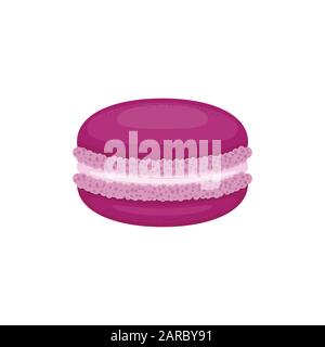 Macarons. Macarons français. Cookie sandwich sucré coloré. Illustration de Vecteur