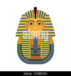 Masque doré Pharaon Toutankhamun. Célèbre pharaon égyptien. Vecteur Illustration de Vecteur