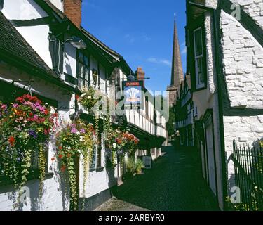 Church Lane, Ledbury, Herefordshire, Angleterre. Banque D'Images