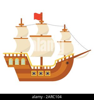 Navire PiliRIM. Mayflower. Jour de Thanksgiving. Illustration vectorielle Illustration de Vecteur