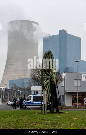 Manifestation de vendredi Pour Un Mouvement Futur à la centrale au charbon Datteln 4, contre la mise en service de la centrale électrique, dans le cadre de la co Banque D'Images