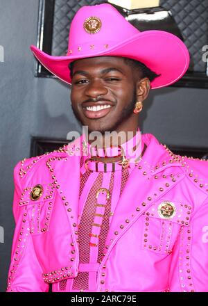 Los ANGELES, CALIFORNIE, États-Unis - 26 JANVIER : Lil Nas X arrive aux 62ème prix GRAMMY annuels qui ont eu lieu au Staples Center le 26 janvier 2020 à Los Angeles, Californie, États-Unis. (Photo De Xavier Collin/Image Press Agency) Banque D'Images