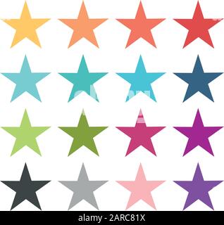 Ensemble d'icônes en étoile de couleur Illustration de Vecteur