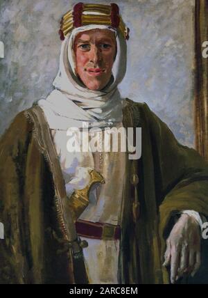 Portrait de TE Lawrence en costume arabe par Augustus John Banque D'Images