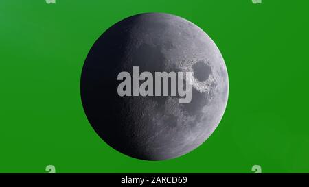 Planet Moon, Luna, Lunar vue de l'espace. Parfait pour votre propre arrière-plan à l'aide d'un écran vert. illustration tridimensionnelle. Banque D'Images