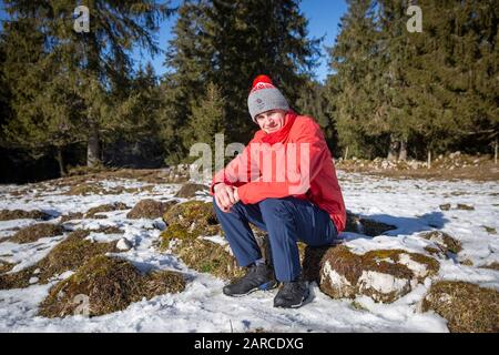 James Slimon (17) de l’équipe GB au ski de fond Classique pour hommes de 10 km lors des Jeux Olympiques de la Jeunesse de Lausanne 2020 le 21 janvier 2020. Banque D'Images