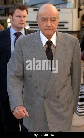 Mohamed Al-Fayed a comparu en 2007 devant la Haute Cour de Londres lors de l'enquête sur la mort de son fils Dodi Fayed et de la princesse Diana. Banque D'Images