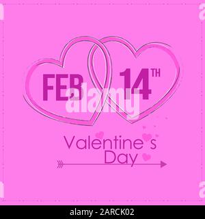 Affiche typographique Happy Valentines Day avec fond de texte. Illustration de Vecteur