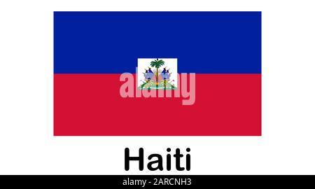 Drapeau de la République d'Haïti et anciennement appelé Hayti est un pays situé sur l'île d'Hispaniola, à l'est de Cuba dans l'archipel Des Grandes Antilles Illustration de Vecteur