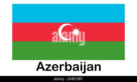 Drapeau de l'Azerbaïdjan. Illustration. La couleur et la taille de l'original. Illustration de Vecteur