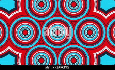 Kaléidoscope de ronds colorés formant l'ornement hypnotique. un ordinateur de rendu tridimensionnel a généré un arrière-plan technologique Banque D'Images