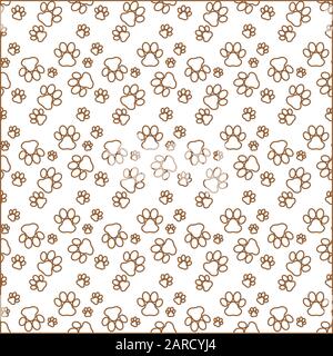 Paw print sans couture. Des traces de Cat Textile Pattern. Empreinte de chat modèle homogène. Seamless Vector Illustration de Vecteur
