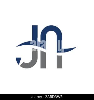 Modèle vectoriel de conception de logo lettre JN. Illustration Vectorielle Jn Linked Letter Design Initiale Illustration de Vecteur