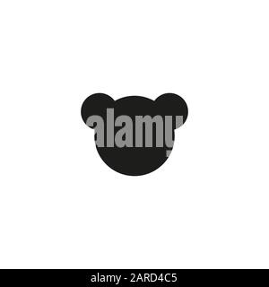 Icône de vecteur de visage ours en peluche. Symbole de logo isolé simple. Illustration de Vecteur