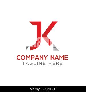 Modèle vectoriel de conception de logo lettre JK. Illustration Vectorielle Jk Linked Letter Design Initiale Illustration de Vecteur