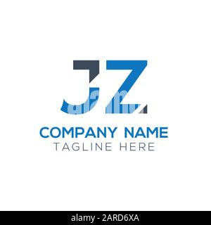 Modèle vectoriel de conception de logo JZ lettre. Illustration Vectorielle Jz Linked Letter Design Initiale Illustration de Vecteur