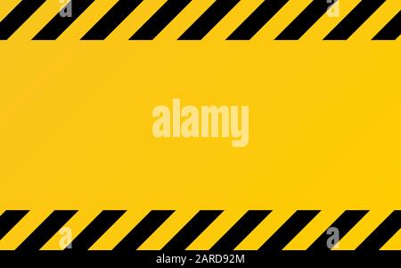 Texture de danger. Rayures diagonales jaune et noire. Modèle de mise en garde ou d'avertissement. Modèle de bordure de construction. Symbole attention avec lignes diagonales Illustration de Vecteur