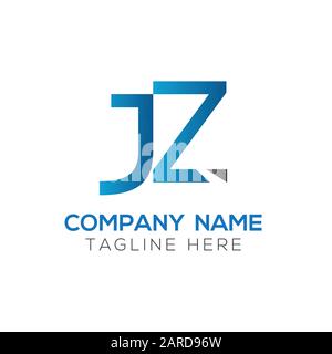 Modèle vectoriel de conception de logo JZ lettre. Illustration Vectorielle Jz Linked Letter Design Initiale Illustration de Vecteur