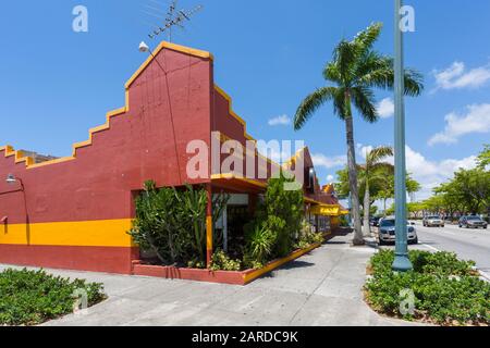 Restaurant sur la 8ème rue à Little Havana, Miami, Floride, États-Unis d'Amérique, Amérique du Nord Banque D'Images