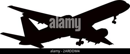 graphique vectoriel de silhouette d'avion isolé sur fond blanc Illustration de Vecteur