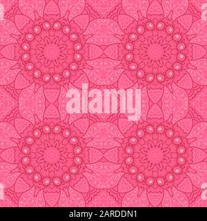 Mandala. Zentangl ornement sans couture. Détendez-Vous. Motif oriental. Rose Illustration de Vecteur