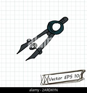 Style du dessin pour enfants. Dessin de Doodle sur une feuille d'ordinateur portable. Diviseur Illustration de Vecteur