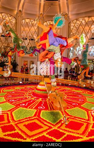 Les créations florales de l'hôtel Wynn Palace à Macao Banque D'Images