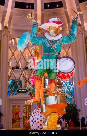 Les créations florales de l'hôtel Wynn Palace à Macao Banque D'Images