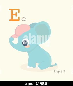 Jolie série Alphabet animal A-Z pour l'éducation des enfants. Illustration de Vecteur