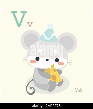 Jolie série Alphabet animal A-Z pour l'éducation des enfants. Illustration de Vecteur