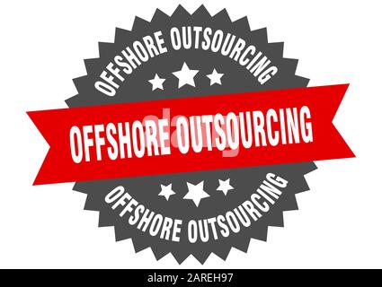 panneau de sous-traitance offshore. étiquette de bande circulaire de sous-traitance offshore. autocollant de sous-traitance offshore rond Illustration de Vecteur