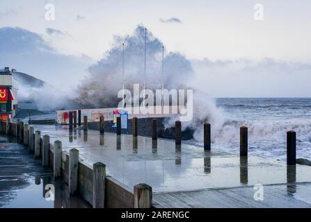 Mer De Tempête, Ouest Ho! North Devon, Royaume-Uni Banque D'Images