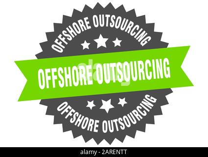 panneau de sous-traitance offshore. étiquette de bande circulaire de sous-traitance offshore. autocollant de sous-traitance offshore rond Illustration de Vecteur