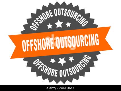 panneau de sous-traitance offshore. étiquette de bande circulaire de sous-traitance offshore. autocollant de sous-traitance offshore rond Illustration de Vecteur