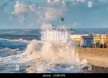 Mer De Tempête, Ouest Ho! North Devon, Royaume-Uni Banque D'Images