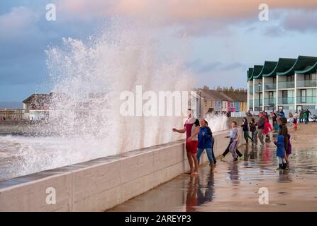 Mer De Tempête, Ouest Ho! North Devon, Royaume-Uni Banque D'Images