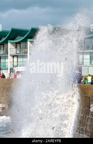 Mer De Tempête, Ouest Ho! North Devon, Royaume-Uni Banque D'Images