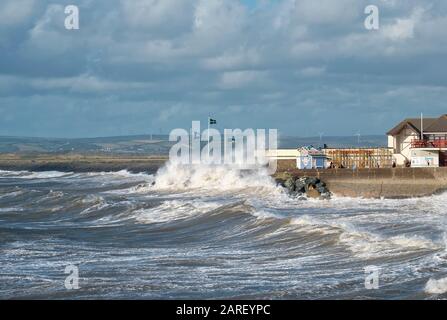 Mer De Tempête, Ouest Ho! North Devon, Royaume-Uni Banque D'Images