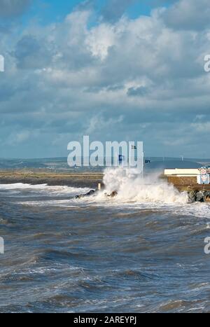 Mer De Tempête, Ouest Ho! North Devon, Royaume-Uni Banque D'Images