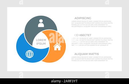 Jeu d'éléments gris foncé, bleu et orange pour diapositives de présentation infographie avec graphiques, graphiques, étapes, cercles. Illustration de Vecteur