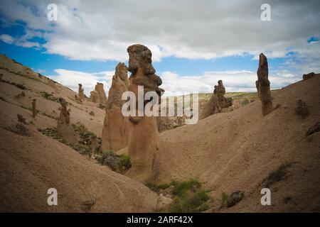 Vue rapprochée de la vallée de Devrent vallée aka d'imagination en Cappadoce, Turquie Banque D'Images