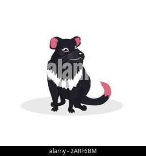 tasmanian diable icône caricature en danger sauvage australien animal symbole faune espèces concept faune plate illustration vectorielle Illustration de Vecteur