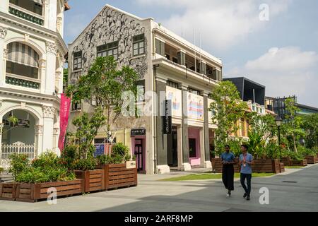 Singapour. Janvier 2020. La vue des maisons typiques le long de la rue arménienne Banque D'Images